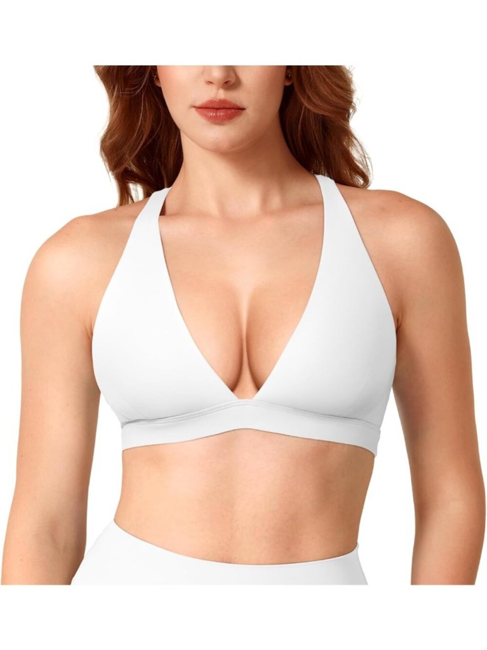 Deep V Neck Sports Bra for Women - CoreFlex Comfort, Activewear Essential